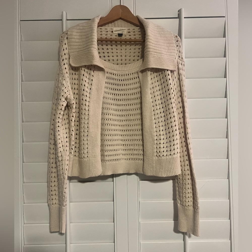 Universal Thread Cream Crochet Knit Set